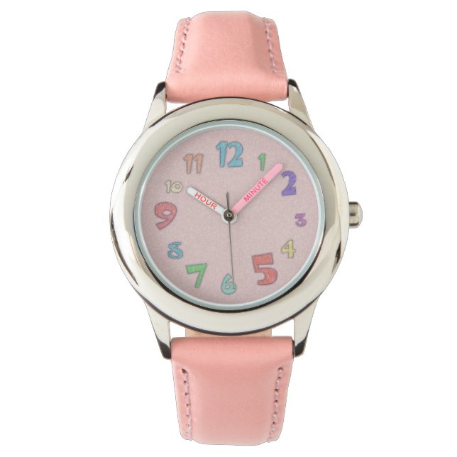  roze pasta horloge (Voorkant)