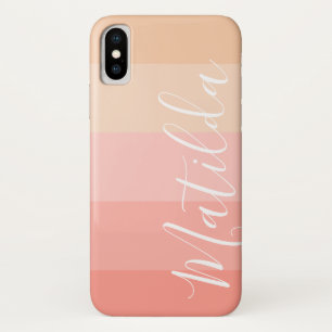 Roze pasta Huin Ombre Stripe Persoonlijke benaming Case-Mate iPhone Case