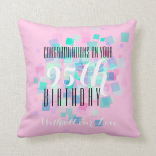 Roze pasta-kleuren 95th Birthday Custom Pillow Kussen