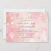 Roze pasta licht kerstfeest uitnodiging (Voorkant)
