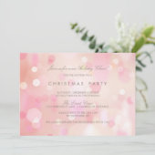 Roze pasta licht kerstfeest uitnodiging (Staand voorkant)