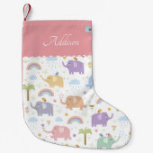 Roze pasta olifant patroon voor klein meisje kleine kerstsok (Voorkant)