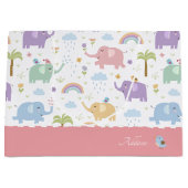 Roze pasta olifantenpatroon voor de kleine meisjes groot cadeauzakje (Voorkant)