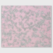 Roze pasta Silver Grey Glitter Sparkly Abstract Cadeaupapier (Vlak)