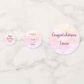 Roze pasta voor 105e verjaardag confetti (Achterkanten)