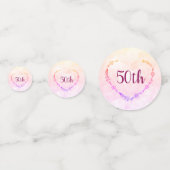 Roze pasta voor 50e verjaardag confetti (Voorkanten)