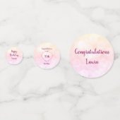 Roze pasta voor 50e verjaardag confetti (Achterkanten)
