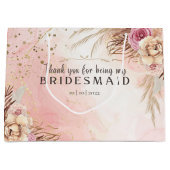 Roze pasta Waterverf Bridesmaid Hartelijk dank Groot Cadeauzakje (Voorkant)