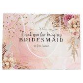 Roze pasta Waterverf Bridesmaid Hartelijk dank Groot Cadeauzakje (Achterkant)