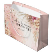 Roze pasta Waterverf Bridesmaid Hartelijk dank Groot Cadeauzakje (Achterkant Gekanteld)