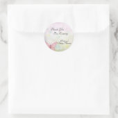 Roze pastaafvlinder Dank u Baby shower Ronde Sticker (Tas)
