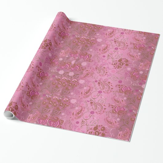 Roze pastalepapier cadeaupapier (Uitgerold)