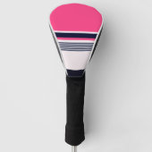 Roze pasteelstrepen golfheadcover (Voorkant)