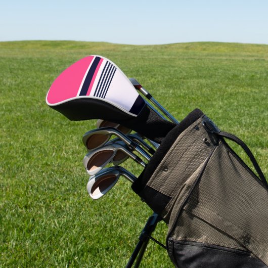 Roze pasteelstrepen golfheadcover (Insitu)