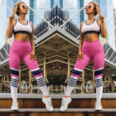 Roze pasteelstrepen leggings