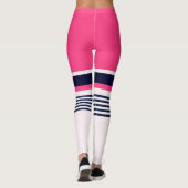 Roze pasteelstrepen leggings (Achterkant)