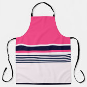 Roze pasteelstrepen schort (Voorkant)