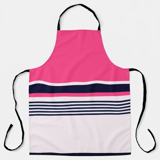 Roze pasteelstrepen schort (Voorkant)