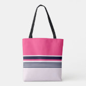 Roze pasteelstrepen tote bag (Achterkant)