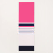 Roze pasteelstrepen yogamat (Achterkant)