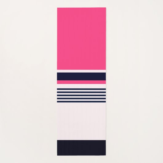 Roze pasteelstrepen yogamat (Achterkant)
