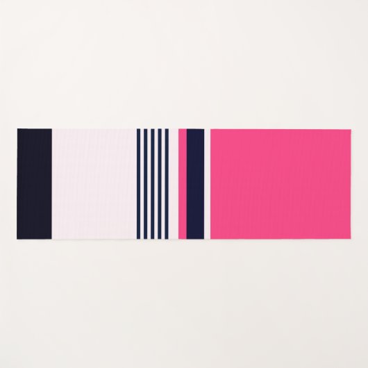 Roze pasteelstrepen yogamat (Voorkant (horizontaal))