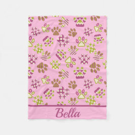 Roze pasteitekleeg fleece deken