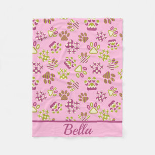 Roze pasteitekleeg fleece deken