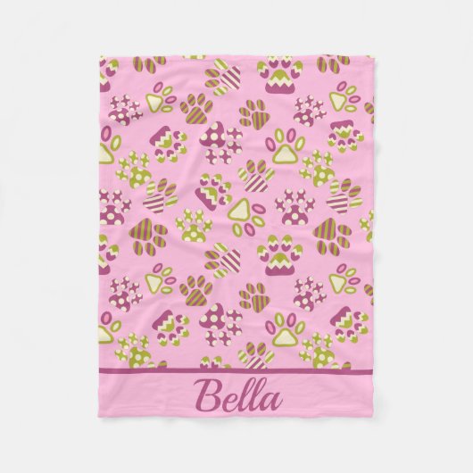 Roze pasteitekleeg fleece deken (Voorkant)