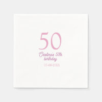 ROZE PASTEL 50 verjaardag jubileum naam datum toev