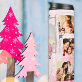 Roze Pastel 6 Fotosjabloon Zilver Kerstmis Thermosbeker