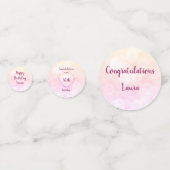 Roze Pastel 80e verjaardag ontwerp Confetti (Achterkanten)