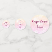 Roze pastel 90ste verjaardag ontwerp confetti (Achterkanten)