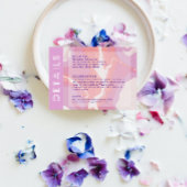 Roze Pastel Abstract Art Bruiloft Behuizing Kaart