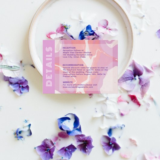 Roze Pastel Abstract Art Bruiloft Behuizing Kaart