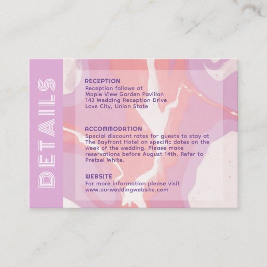 Roze Pastel Abstract Art Bruiloft Behuizing Kaart (Voorkant)