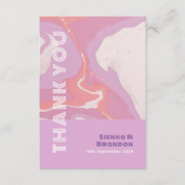 Roze Pastel Abstract Art Bruiloft Dank u Kaart