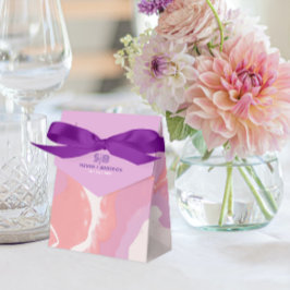 Roze Pastel Abstract Art Bruiloft Favor Box Bedankdoosjes