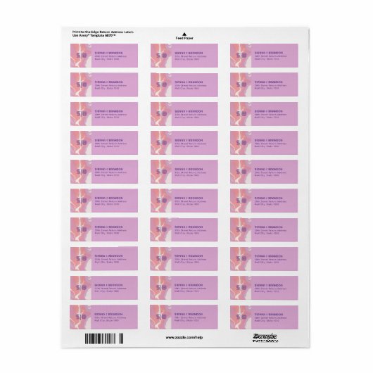 Roze Pastel Abstract Art Label (Full Sheet)