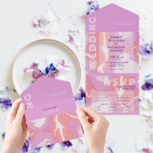 Roze Pastel Abstract Kunst Bruiloft