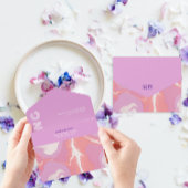 Roze Pastel Abstract Kunst Bruiloft All In One Uitnodiging