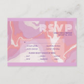 Roze Pastel Abstract Kunst Bruiloft RSVP Kaartje (Voorkant)
