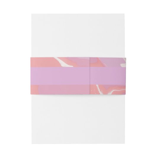 Roze Pastel Abstract Kunst Bruiloft Uitnodigingen Wikkel (Achterkant Voorbeeld)