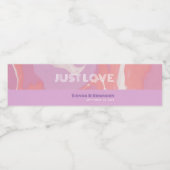 Roze Pastel Abstract Kunst Bruiloft Waterfles Etiket (Enkel label)