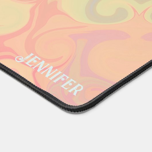 Roze Pastel Abstract Moderne Kleurrijke Boho Naam Bureaumat (Hoek)