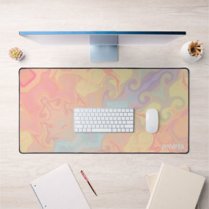 Roze Pastel Abstract Moderne Kleurrijke Boho Naam Bureaumat