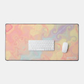 Roze Pastel Abstract Moderne Kleurrijke Boho Naam Bureaumat (Keyboard & Muis)