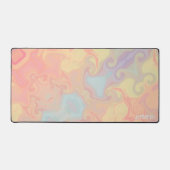 Roze Pastel Abstract Moderne Kleurrijke Boho Naam Bureaumat (Voorkant)