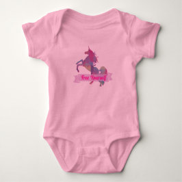 Roze pastel Abstract Unicorn Silhouette Romper