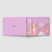Roze Pastel Abstracte Kunst Bruiloft Gastenboek (Volledig)